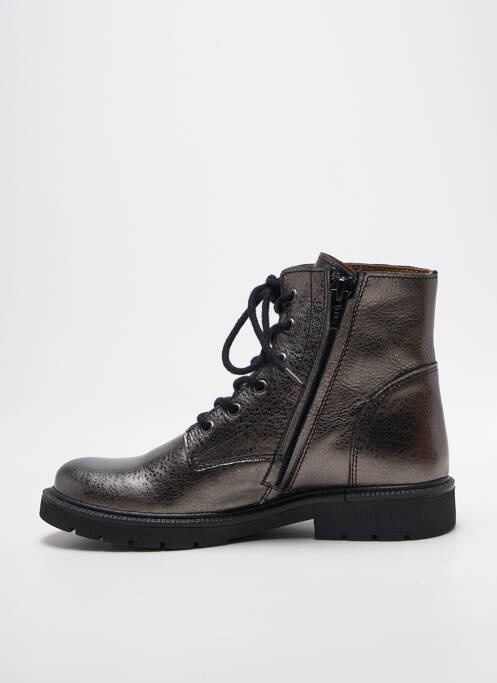 Bottines/boots tissage satiné talon bas argent BELLAMY fille