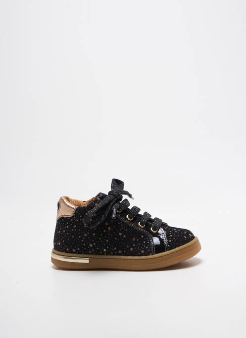 Bottillons tissage satiné bout rond noir BABYBOTTE fille