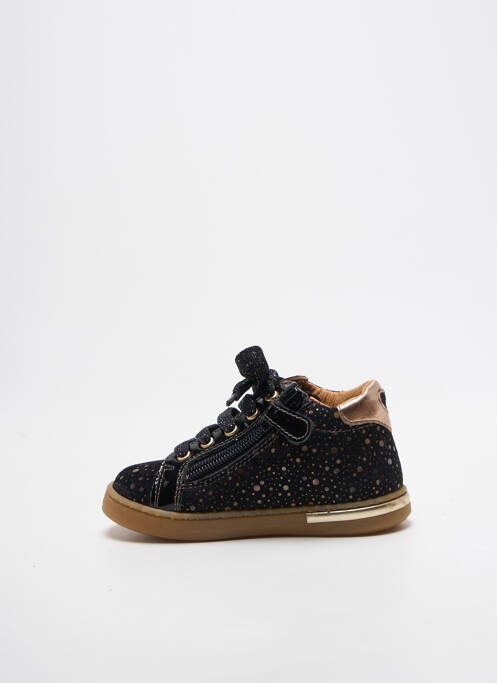 Bottillons tissage satiné bout rond noir BABYBOTTE fille