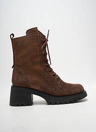 Bottines/boots fermeture zip et lacets talon de 7 à 9cm marron CASTA femme