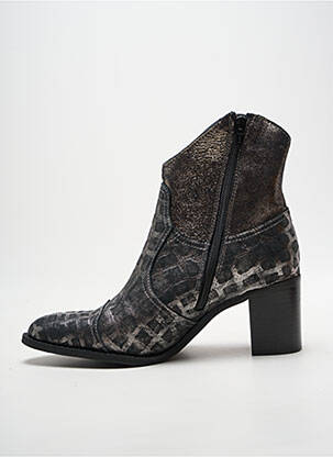 Bottines/boots tissage satiné talon de 7 à 9cm argent CASTA femme