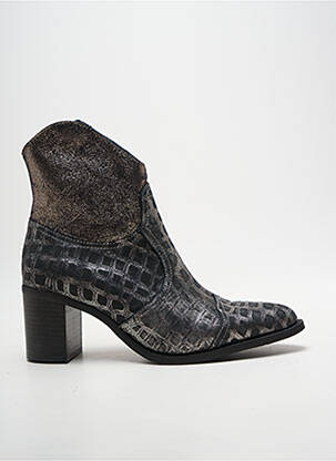 Bottines/boots tissage satiné talon de 7 à 9cm argent CASTA femme