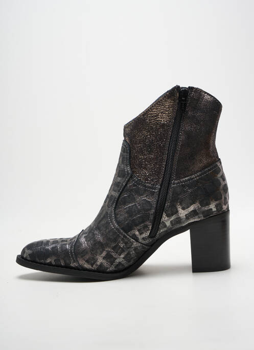 Bottines/boots tissage satiné talon de 7 à 9cm argent CASTA femme