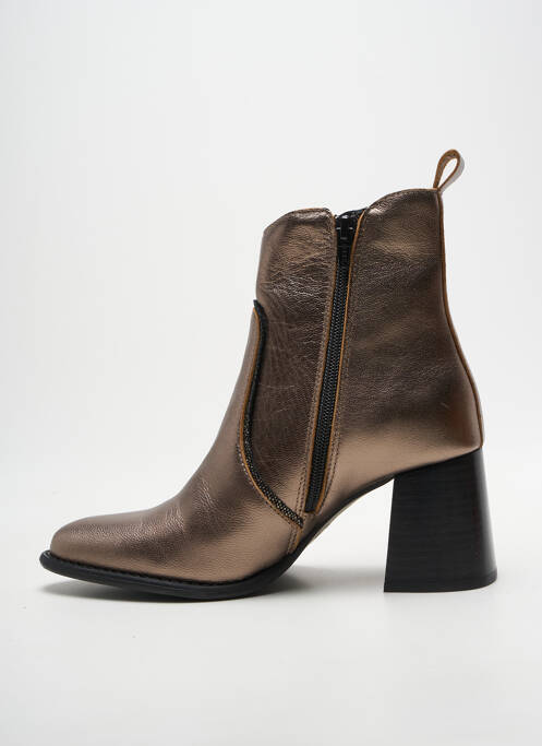 Bottines/boots bout pointu talon de 7 à 9cm marron CASTA femme