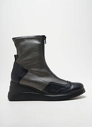 Bottines/boots matière lisse talon de 7 à 9cm gris WONDERS femme