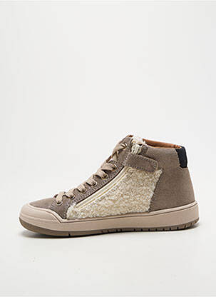 Baskets tissage satiné bout rond beige BELLAMY fille