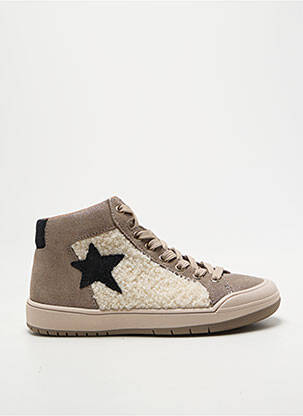 Baskets tissage satiné bout rond beige BELLAMY fille