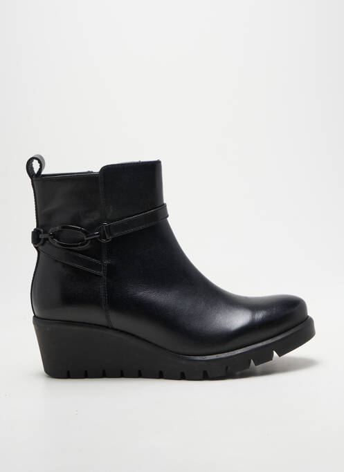 Bottines/boots tissage satiné talon de 4 à 6cm noir ARA femme