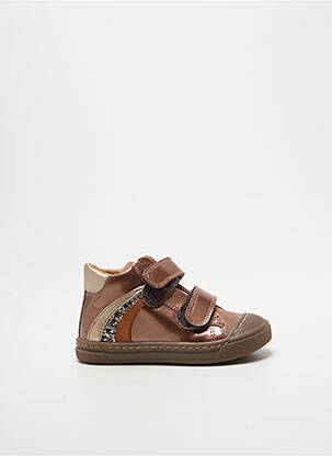 Baskets tissage vernis bout rond marron BABYBOTTE fille