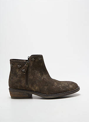 Bottines/boots bout rond cubain marron REQINS fille