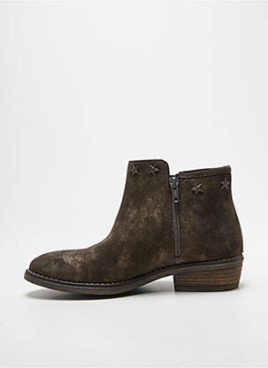 Bottines/boots bout rond cubain marron REQINS fille