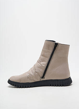 Bottines/boots bout rond talon plat jusqu'à 3cm beige KARYOKA femme