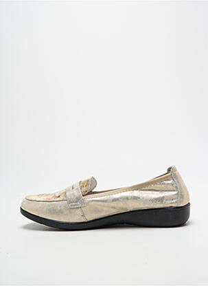 Mocassins tissage satiné talon plat jusqu'à 3cm or INEA femme