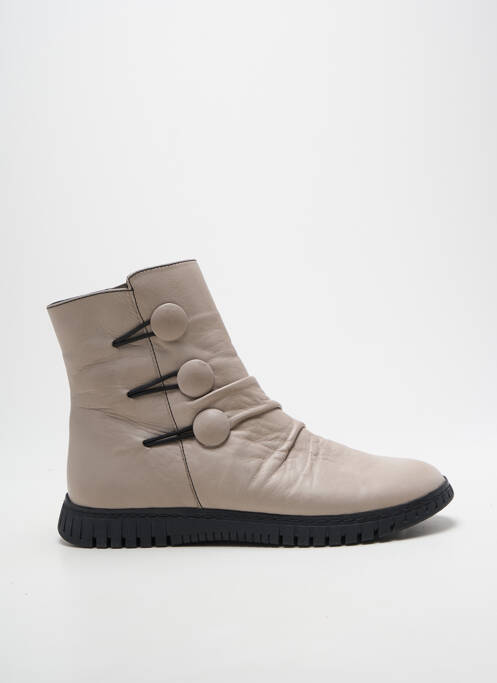 Bottines/boots bout rond talon plat jusqu'à 3cm beige KARYOKA femme