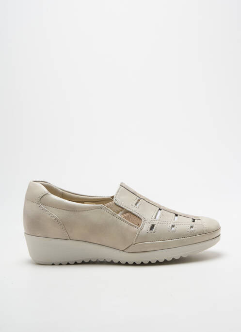 Mocassins bout rond talon de 4 à 6cm beige ARIMA femme