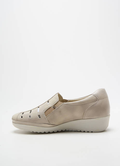 Mocassins bout rond talon de 4 à 6cm beige ARIMA femme