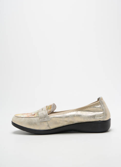 Mocassins tissage satiné talon plat jusqu'à 3cm or INEA femme