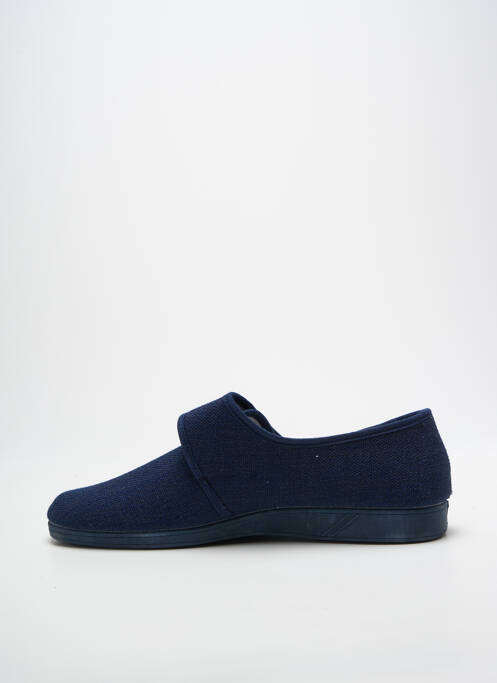 Chaussons/pantoufles fermeture scratch bout rond bleu SEMELFLEX homme