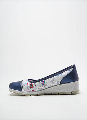 Ballerines impression talon de 4 à 6cm bleu INEA femme