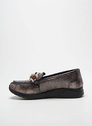 Mocassins bout rond talon plat jusqu'à 3cm marron INEA femme