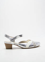 Sandales/nu pieds tissage satiné talon de 4 à 6cm argent SWEET femme