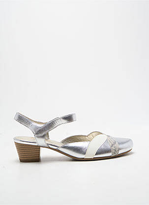 Sandales/nu pieds tissage satiné talon de 4 à 6cm argent SWEET femme
