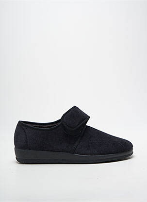 Chaussons/pantoufles semelle amovible bout rond noir SOIR ET MATIN homme