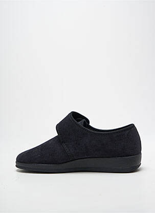 Chaussons/pantoufles semelle amovible bout rond noir SOIR ET MATIN homme