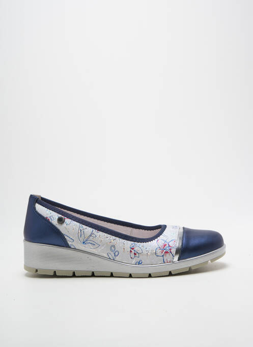 Ballerines impression talon de 4 à 6cm bleu INEA femme