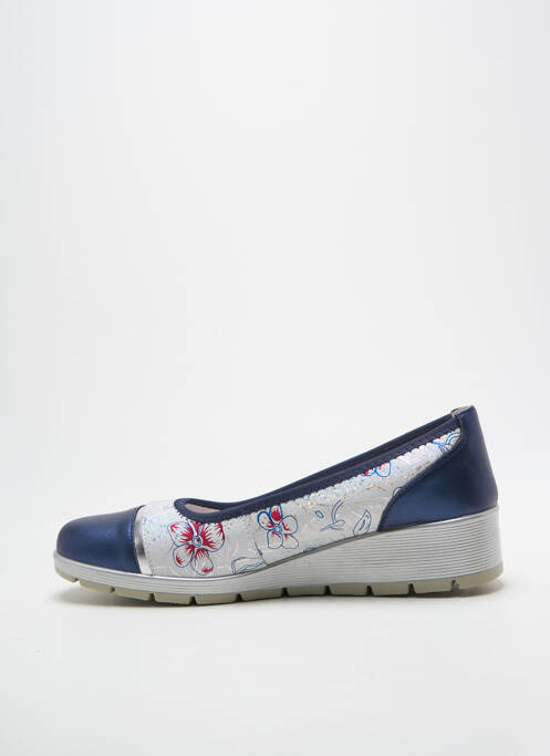 Ballerines impression talon de 4 à 6cm bleu INEA femme