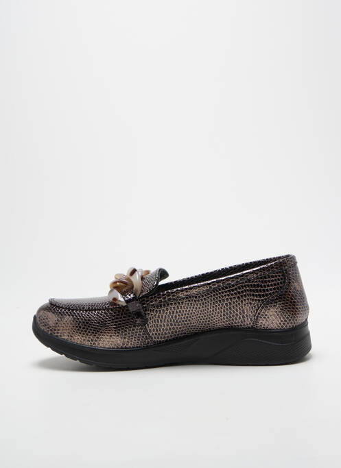 Mocassins bout rond talon plat jusqu'à 3cm marron INEA femme