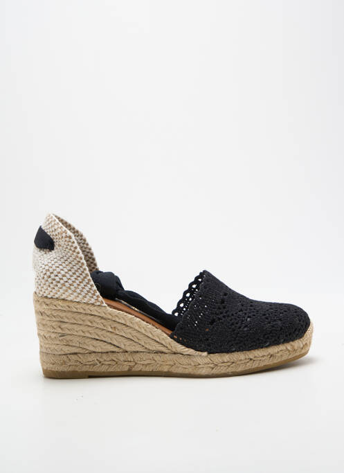 Espadrilles fermeture lacets talon de 7 à 9cm noir LA MAISON DE L'ESPADRILLE femme