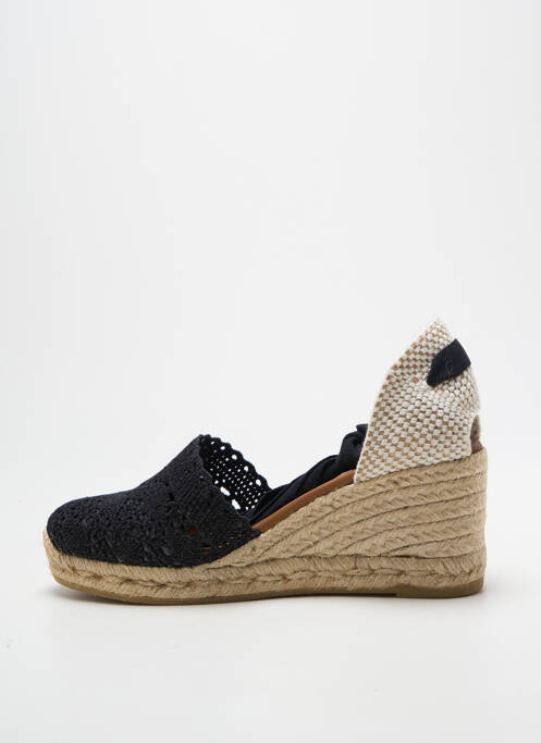 Espadrilles fermeture lacets talon de 7 à 9cm noir LA MAISON DE L'ESPADRILLE femme
