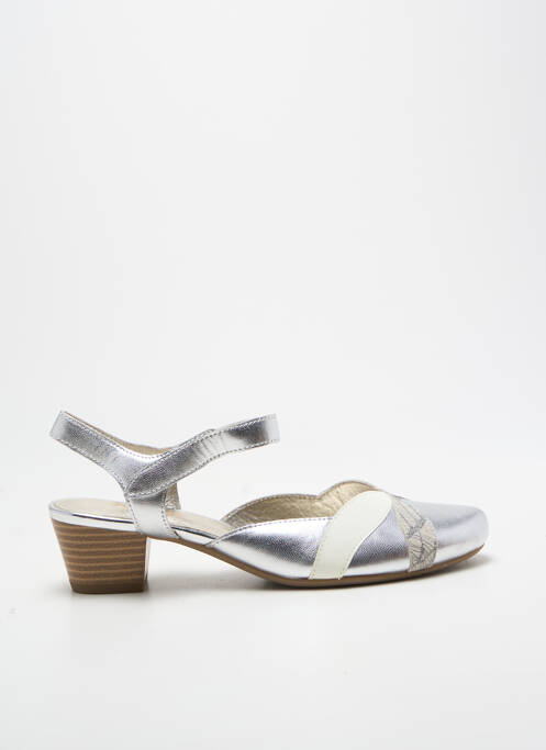 Sandales/nu pieds tissage satiné talon de 4 à 6cm argent SWEET femme