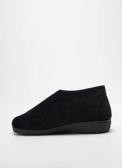 Chaussons/pantoufles fermeture scratch talon plat jusqu'à 3cm noir SOIR ET MATIN femme