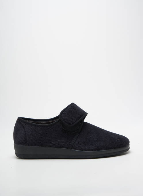 Chaussons/pantoufles semelle amovible bout rond noir SOIR ET MATIN homme
