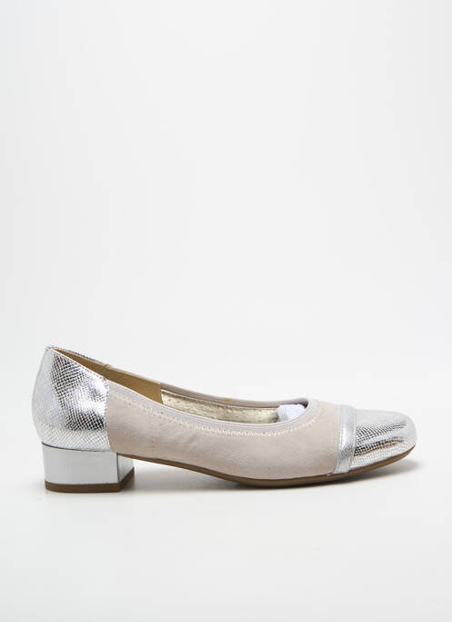 Ballerines tissage satiné talon plat jusqu'à 3cm argent SWEET femme