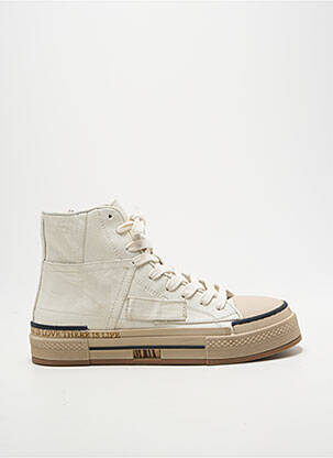 Baskets fermeture zip et lacets talon plat jusqu'à 3cm blanc REBECCA WHITE femme