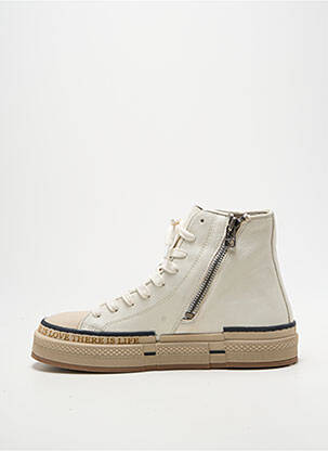 Baskets fermeture zip et lacets talon plat jusqu'à 3cm blanc REBECCA WHITE femme