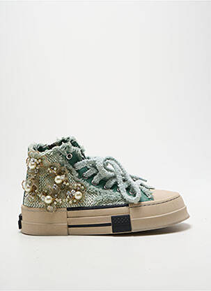 Baskets fermeture zip et lacets talon plat jusqu'à 3cm vert REBECCA WHITE femme