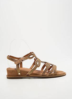 Sandales/nu pieds chiquet talon plat jusqu'à 3cm marron MAM'ZELLE femme
