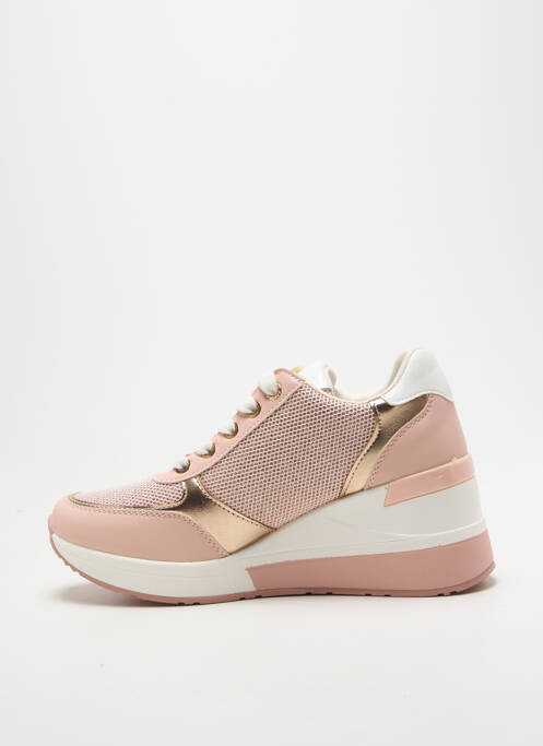 Baskets talon compensé talon de 7 à 9cm rose XTI femme