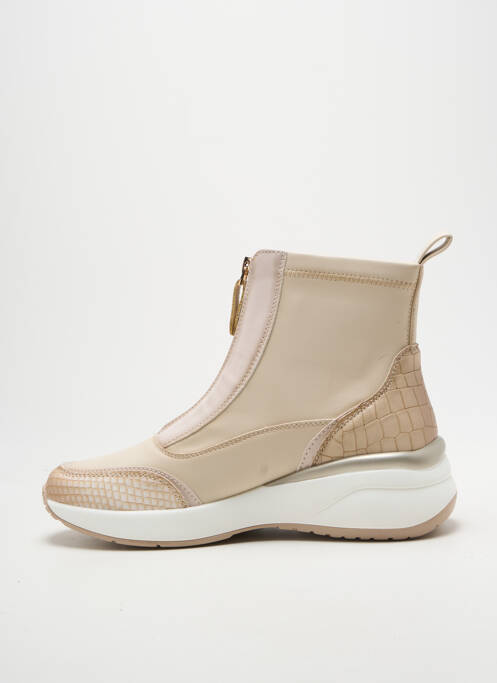 Bottines/boots bout rond talon de 4 à 6cm beige XTI femme