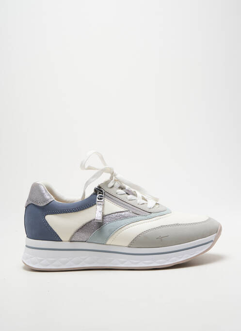 Baskets fermeture zip et lacets talon plat jusqu'à 3cm bleu TAMARIS femme