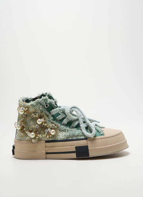 Baskets fermeture zip et lacets talon plat jusqu'à 3cm vert REBECCA WHITE femme