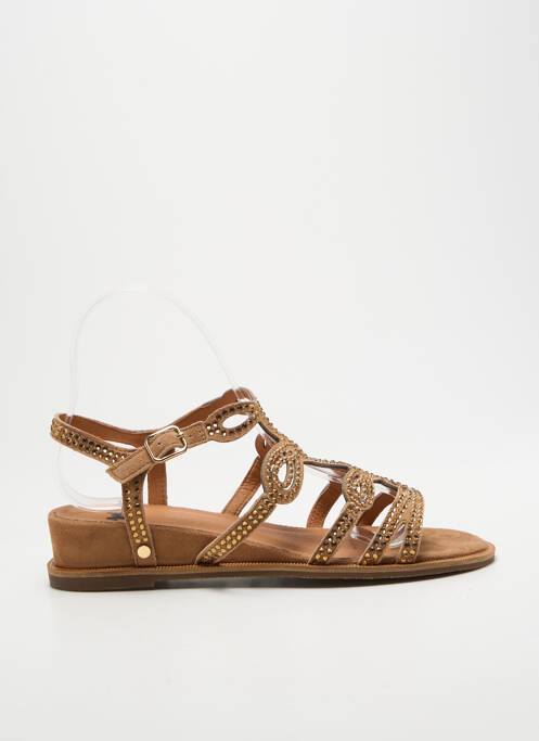 Sandales/nu pieds chiquet talon plat jusqu'à 3cm marron MAM'ZELLE femme