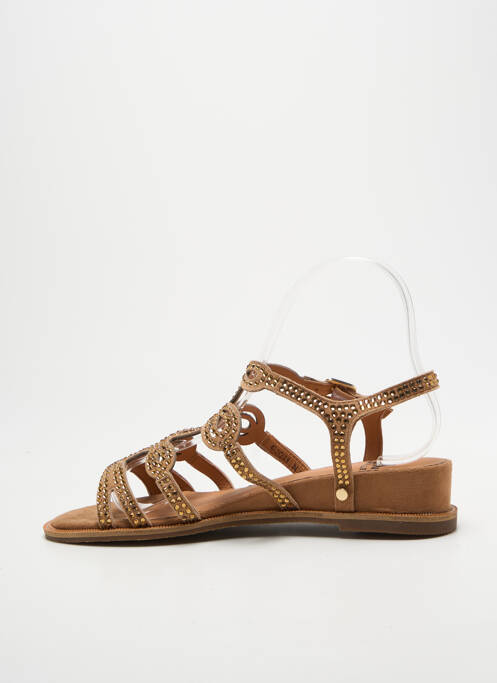 Sandales/nu pieds chiquet talon plat jusqu'à 3cm marron MAM'ZELLE femme