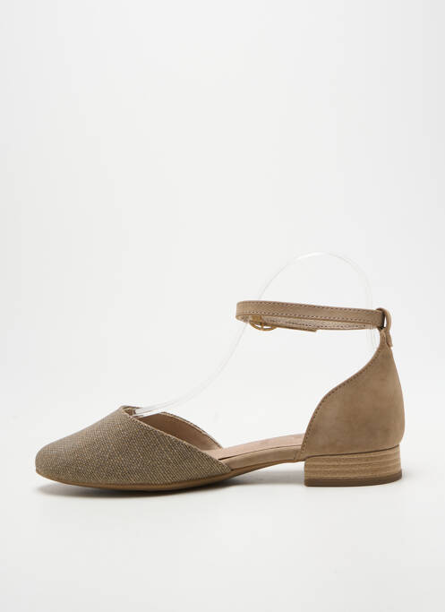 Sandales/nu pieds chiquet talon plat jusqu'à 3cm beige JANA femme
