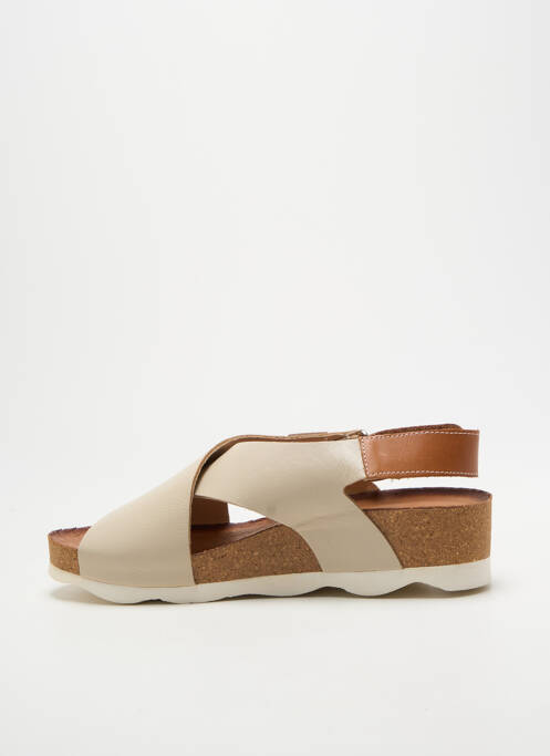 Sandales/nu pieds bout ouvert talon de 4 à 6cm beige PIKOLINOS femme