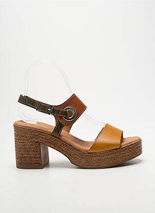 Sandales/nu pieds semi compensé talon de 7 à 9cm jaune MARILA femme
